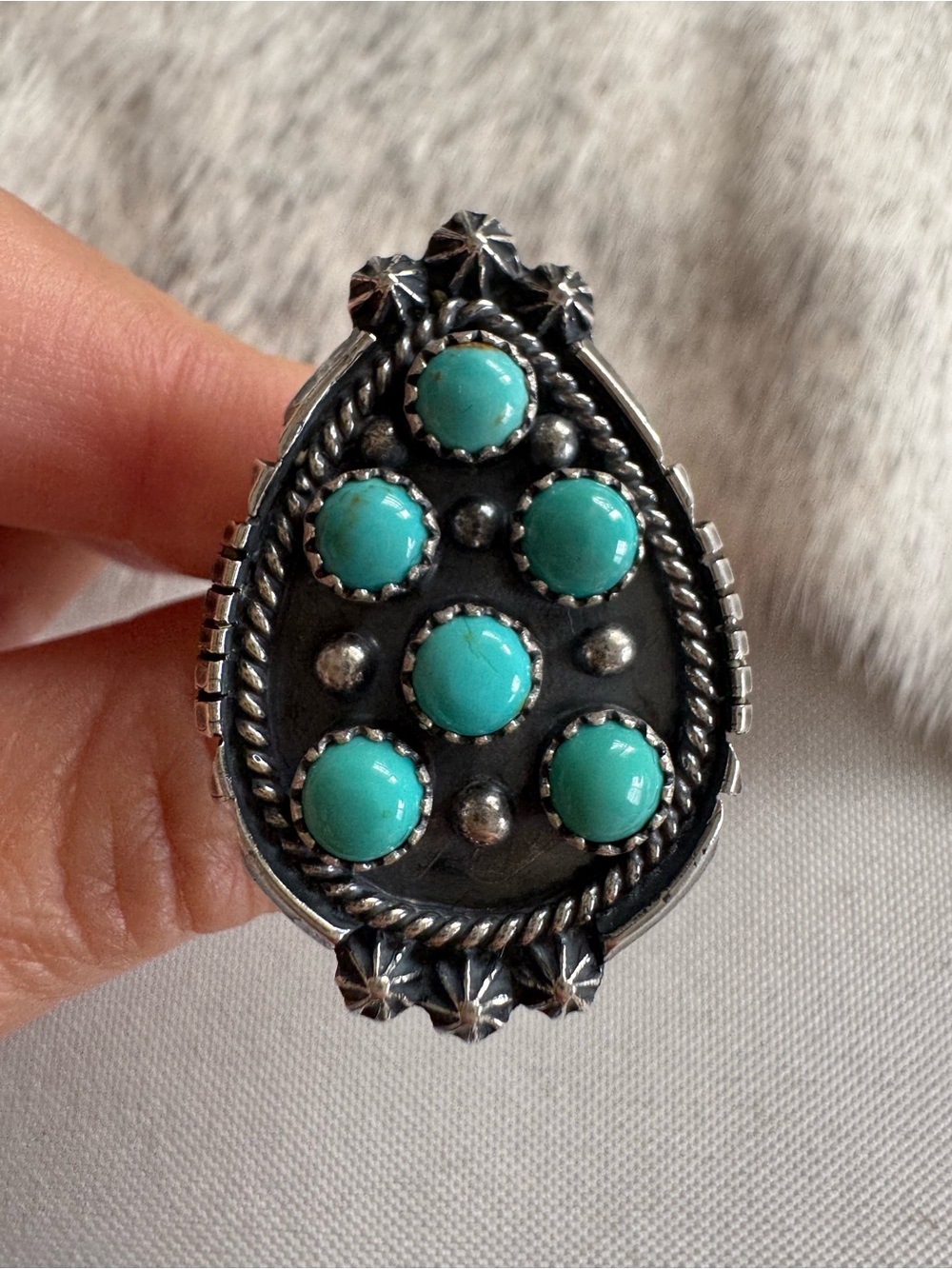 Native American Six Stone Ring